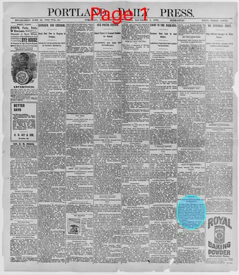 Page thumbnail for The Portland Daily Press