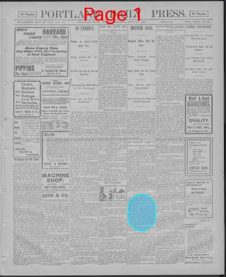 Page thumbnail for The Portland Daily Press