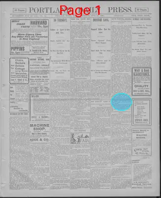 Page thumbnail for The Portland Daily Press