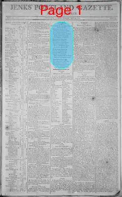 Page thumbnail for Jenks' Portland Gazette. Maine Advertiser