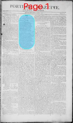 Page thumbnail for Portland Gazette, And Maine Advertiser
