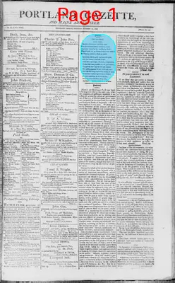 Page thumbnail for Portland Gazette, And Maine Advertiser