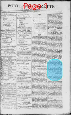 Page thumbnail for Portland Gazette, And Maine Advertiser