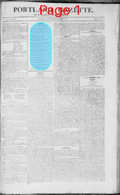 Page thumbnail for Portland Gazette, And Maine Advertiser