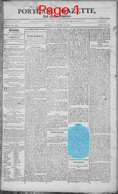Page thumbnail for Portland Gazette, And Maine Advertiser
