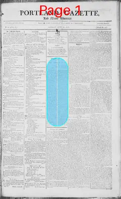 Page thumbnail for Portland Gazette, And Maine Advertiser