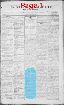 Page thumbnail for Portland Gazette, And Maine Advertiser