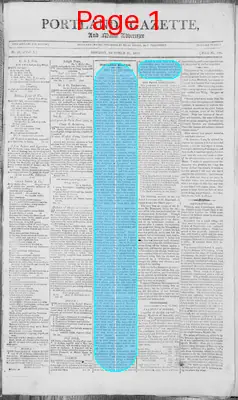 Page thumbnail for Portland Gazette, And Maine Advertiser