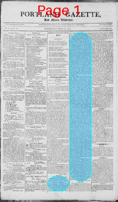 Page thumbnail for Portland Gazette, And Maine Advertiser
