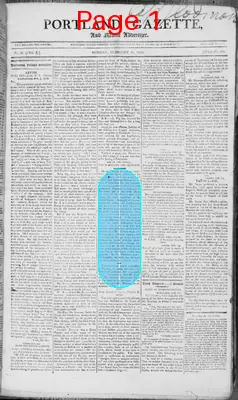 Page thumbnail for Portland Gazette, And Maine Advertiser