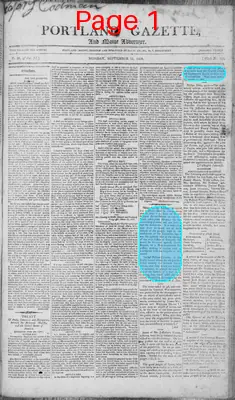 Page thumbnail for Portland Gazette, And Maine Advertiser