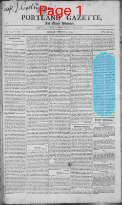 Page thumbnail for Portland Gazette, And Maine Advertiser