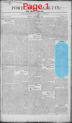 Page thumbnail for Portland Gazette, And Maine Advertiser
