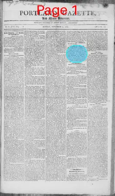 Page thumbnail for Portland Gazette, And Maine Advertiser