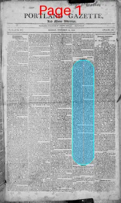 Page thumbnail for Portland Gazette, And Maine Advertiser