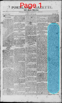 Page thumbnail for Portland Gazette, And Maine Advertiser