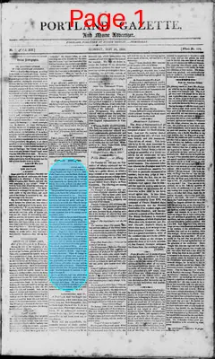 Page thumbnail for Portland Gazette, And Maine Advertiser