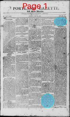 Page thumbnail for Portland Gazette, And Maine Advertiser