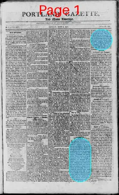 Page thumbnail for Portland Gazette, And Maine Advertiser