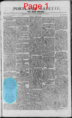 Page thumbnail for Portland Gazette, And Maine Advertiser