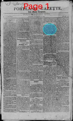 Page thumbnail for Portland Gazette, And Maine Advertiser