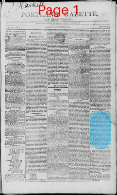 Page thumbnail for Portland Gazette, And Maine Advertiser