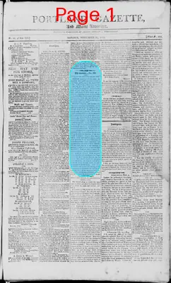 Page thumbnail for Portland Gazette, And Maine Advertiser