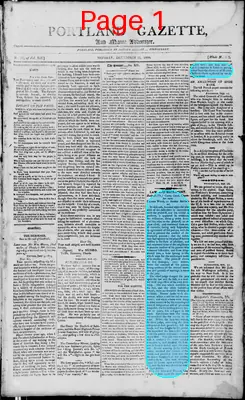 Page thumbnail for Portland Gazette, And Maine Advertiser