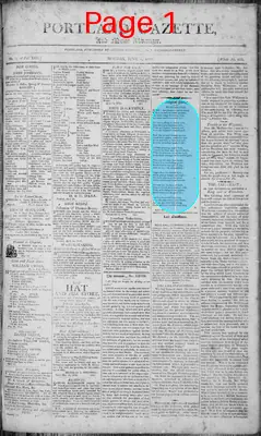 Page thumbnail for Portland Gazette, And Maine Advertiser