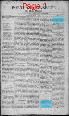 Page thumbnail for Portland Gazette, And Maine Advertiser