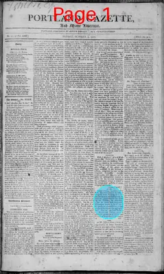 Page thumbnail for Portland Gazette, And Maine Advertiser