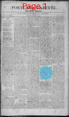 Page thumbnail for Portland Gazette, And Maine Advertiser