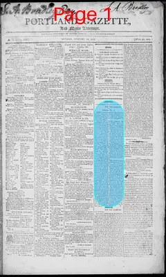 Page thumbnail for Portland Gazette, And Maine Advertiser
