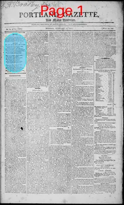 Page thumbnail for Portland Gazette, And Maine Advertiser