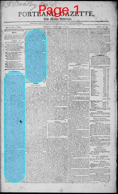 Page thumbnail for Portland Gazette, And Maine Advertiser