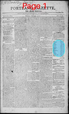 Page thumbnail for Portland Gazette, And Maine Advertiser