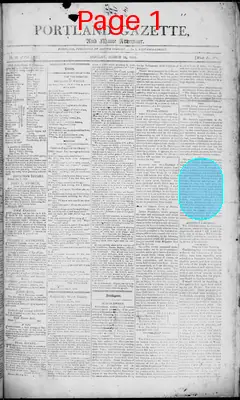 Page thumbnail for Portland Gazette, And Maine Advertiser
