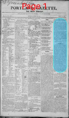 Page thumbnail for Portland Gazette, And Maine Advertiser