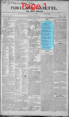 Page thumbnail for Portland Gazette, And Maine Advertiser