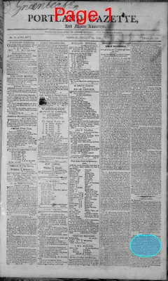 Page thumbnail for Portland Gazette, And Maine Advertiser