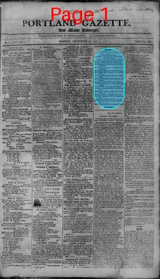Page thumbnail for Portland Gazette, And Maine Advertiser