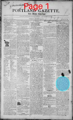Page thumbnail for Portland Gazette, And Maine Advertiser