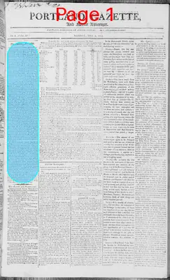 Page thumbnail for Portland Gazette, And Maine Advertiser