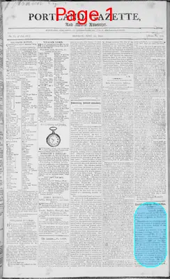 Page thumbnail for Portland Gazette, And Maine Advertiser