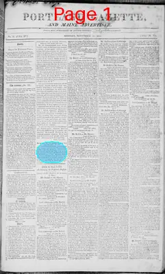 Page thumbnail for Portland Gazette, And Maine Advertiser