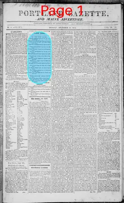 Page thumbnail for Portland Gazette, And Maine Advertiser