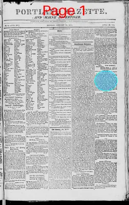 Page thumbnail for Portland Gazette, And Maine Advertiser