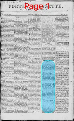 Page thumbnail for Portland Gazette, And Maine Advertiser