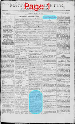 Page thumbnail for Portland Gazette, And Maine Advertiser