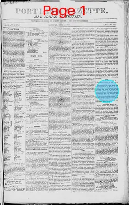 Page thumbnail for Portland Gazette, And Maine Advertiser